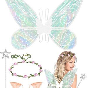 NEW Fairy Wings for Women Adults Butterfly Costume with Elf Ears